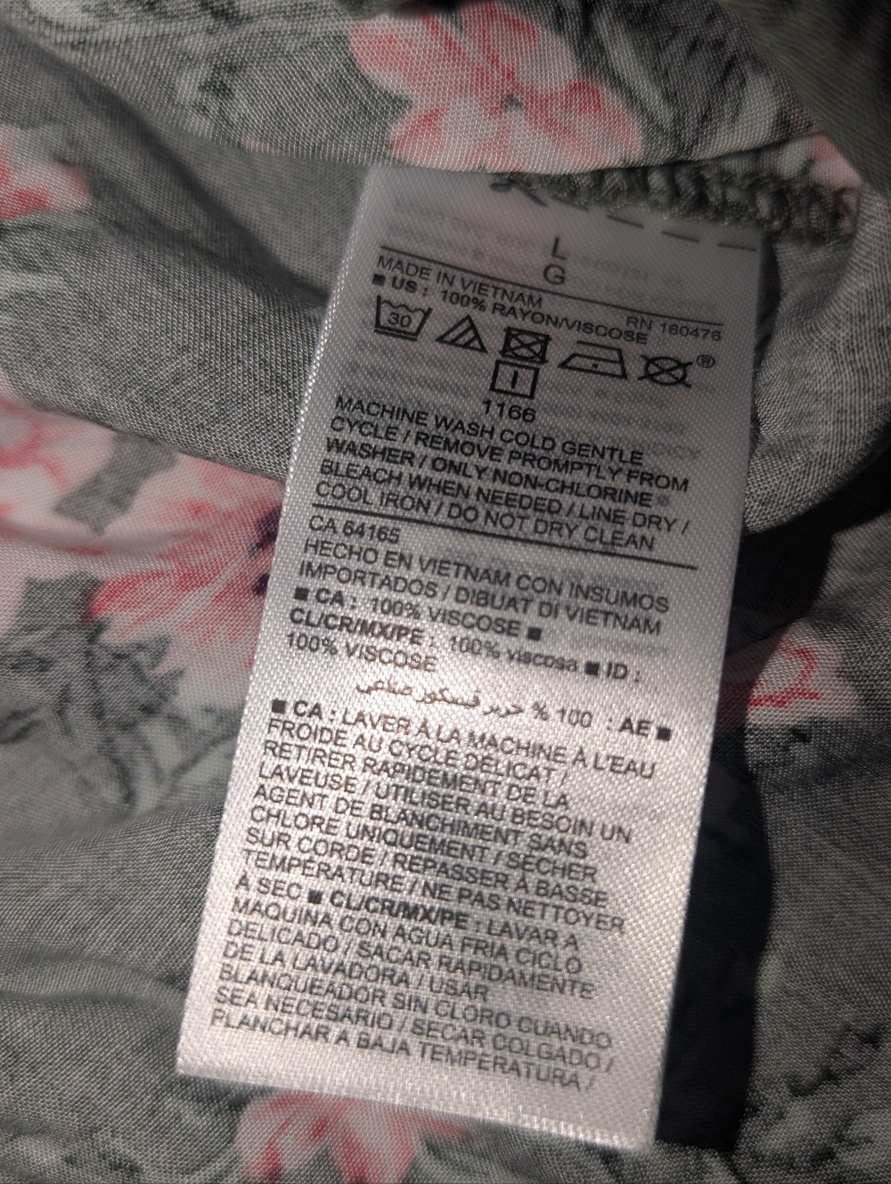 NWT Old Navy Mid Length Dress Green Floral Print V Neckline - Picture 7 of 9